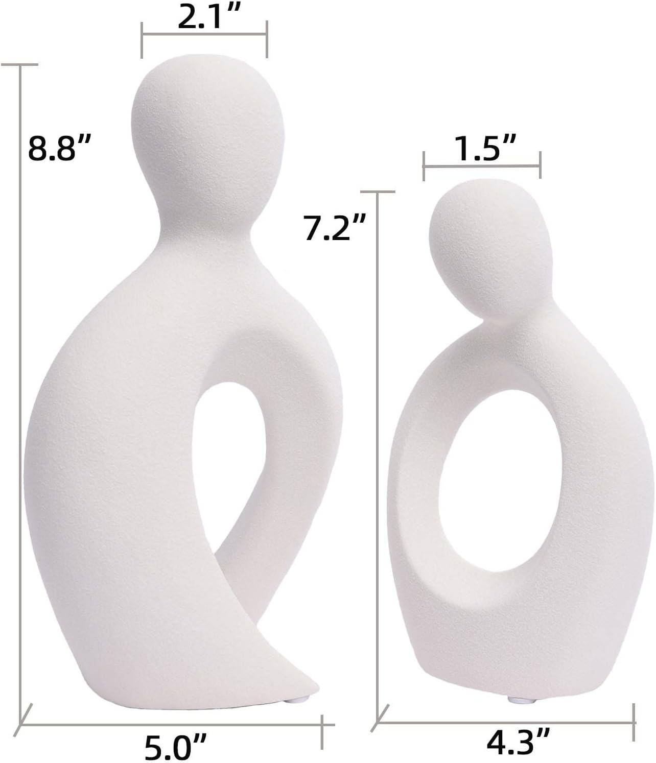 Quoowiit Abstract Love Couple Sculptures for Home Decor