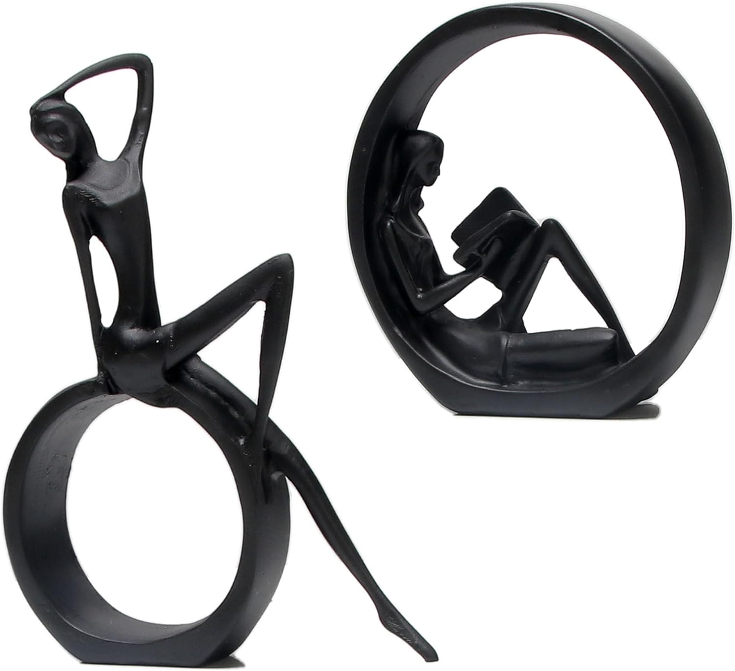 Modern Abstract Art Bookshelf Decor - Black Girl Statue Figurines 1