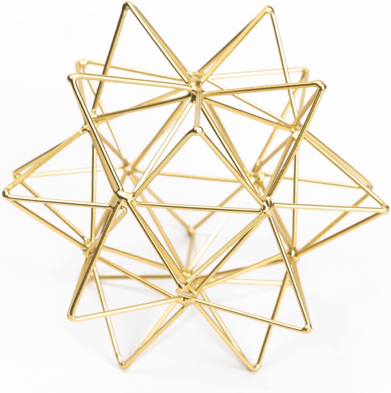 YiLifebes Metal Geometric Table Decor Sculpture Gold Finish