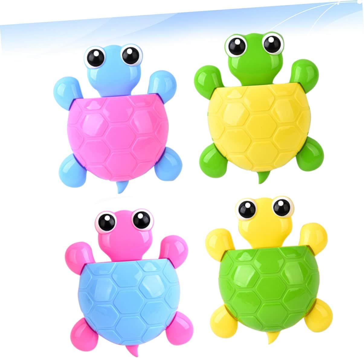 ABOOFAN 4Pcs Cute Turtle Suction Cup Toothbrush Holder