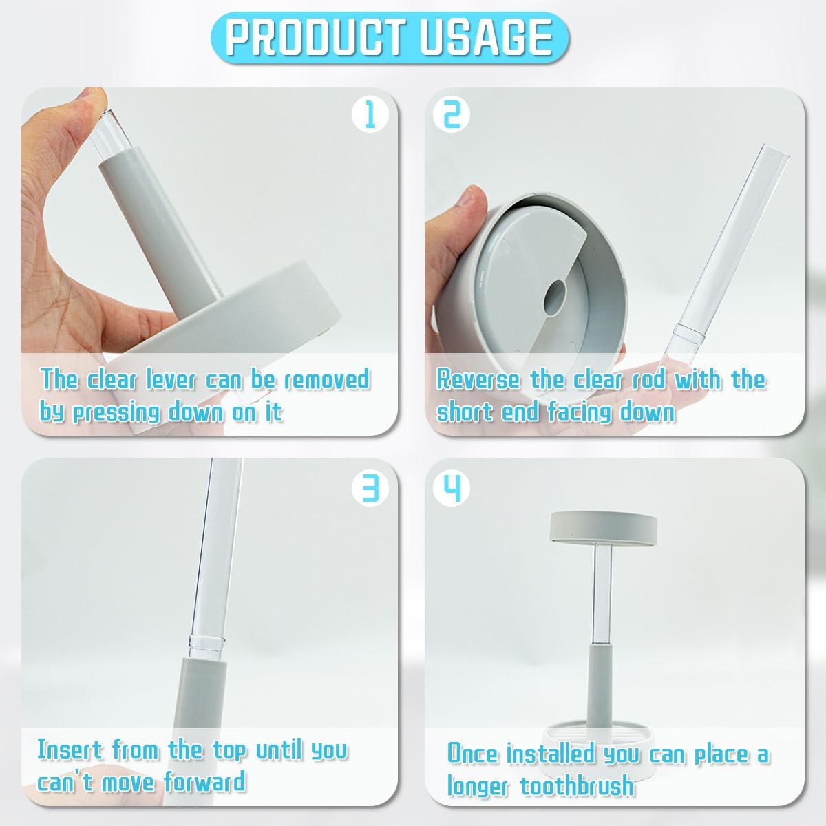 GTILE 2 Pack Toothbrush Holder with Cup and Cover