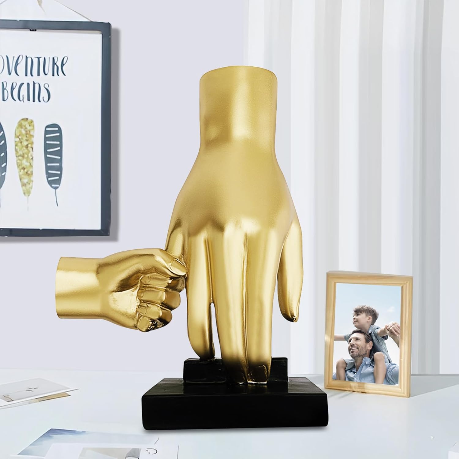 Gold Hands Sculpture Statues Modern Home Decor