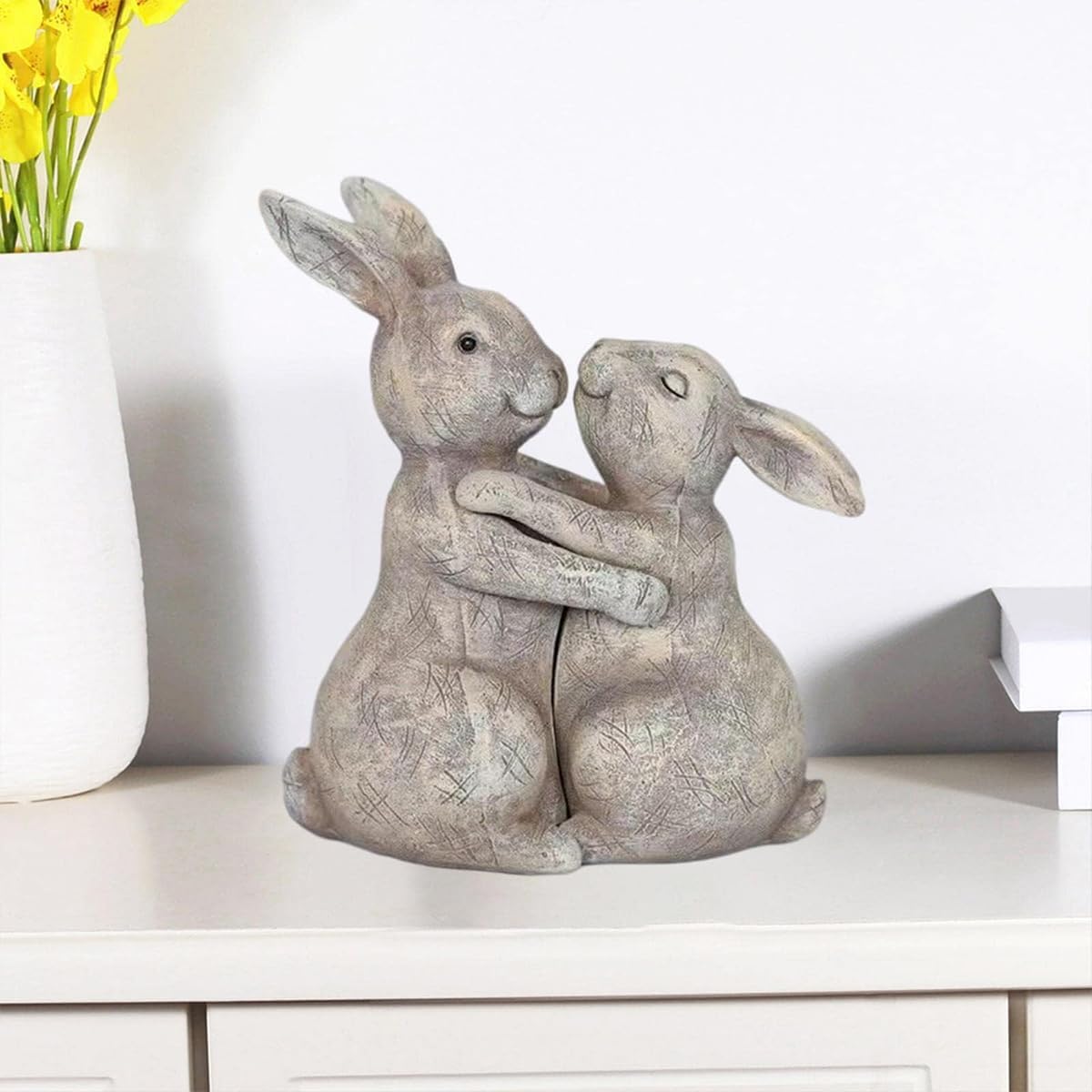Cute Hugging Couple Fox Sculpture Valentines Decoration