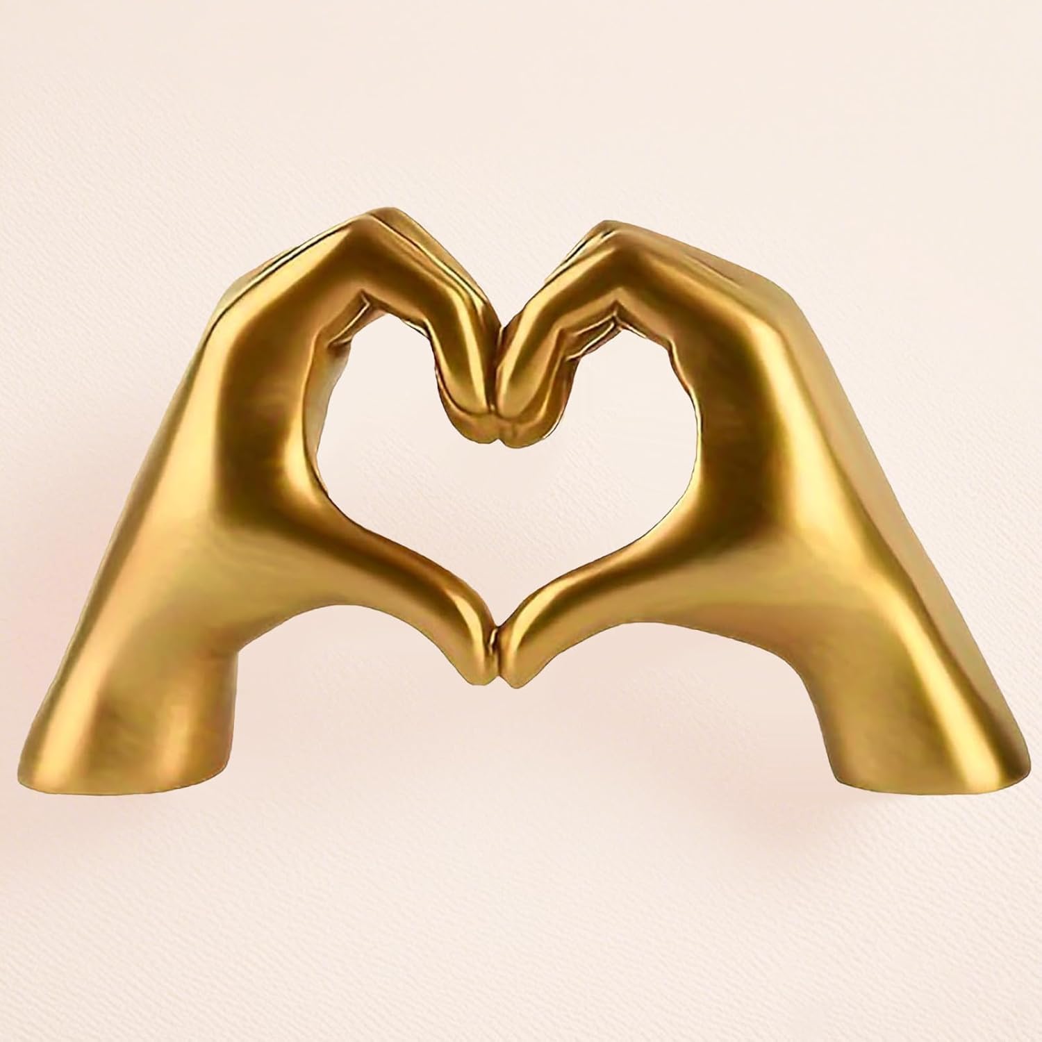Gold Heart Hands Sculpture Decor for Modern Homes