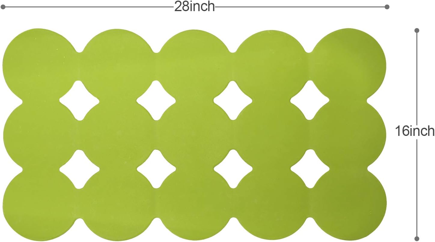 Webos Non-Slip Bath Mat with Suction Cups Soft Rubber 28x16 Inch