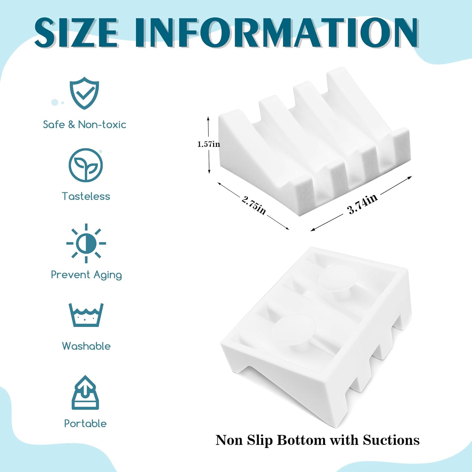 Coipdfty Soap Dishes with Suction and Drainage