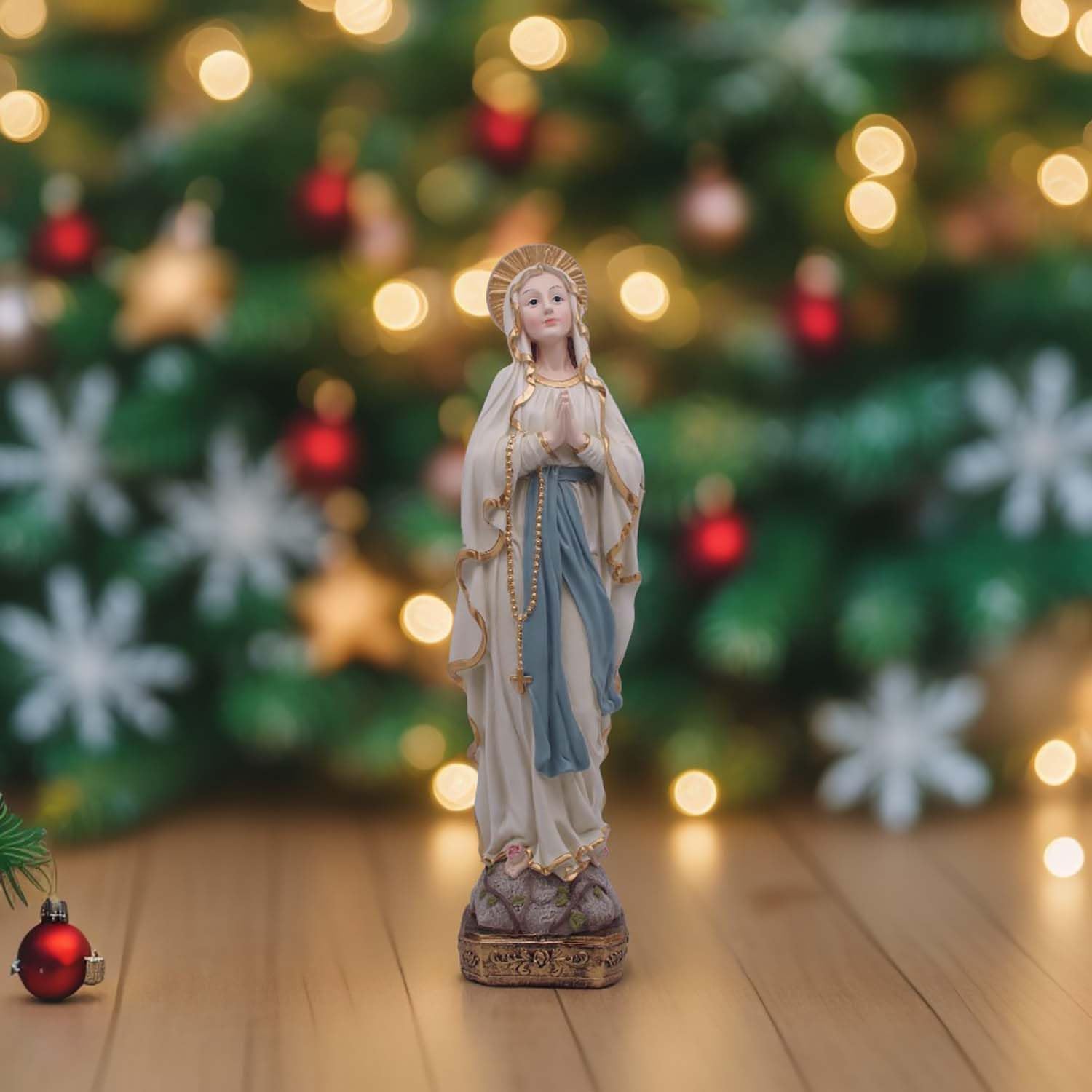 MeritMode 15 H Virgin Mary Praying Statue - Lourdes Catholic Collectible Figurine