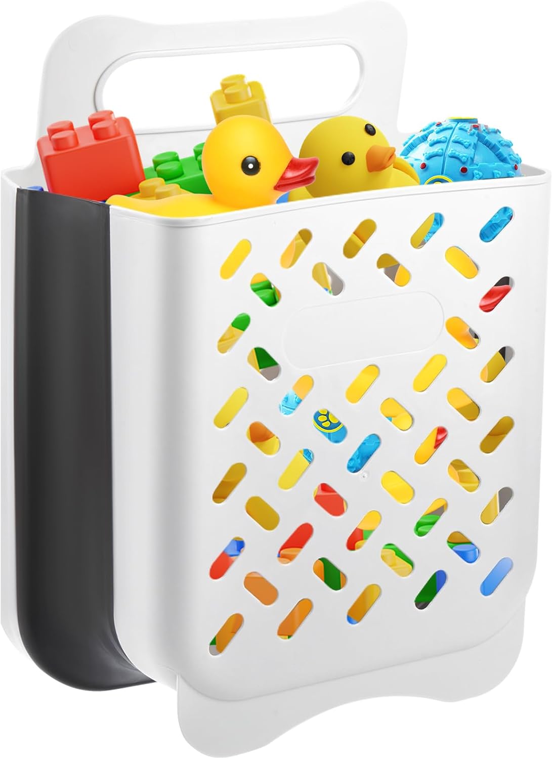 Wensdr Foldable Bath Toy Storage Organizer White