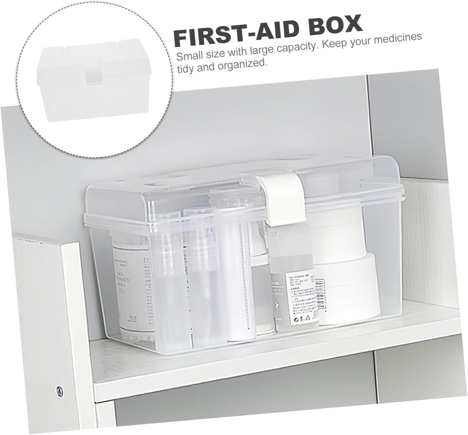 WRITWAA Portable First Aid Box with Handle and Buckle Design