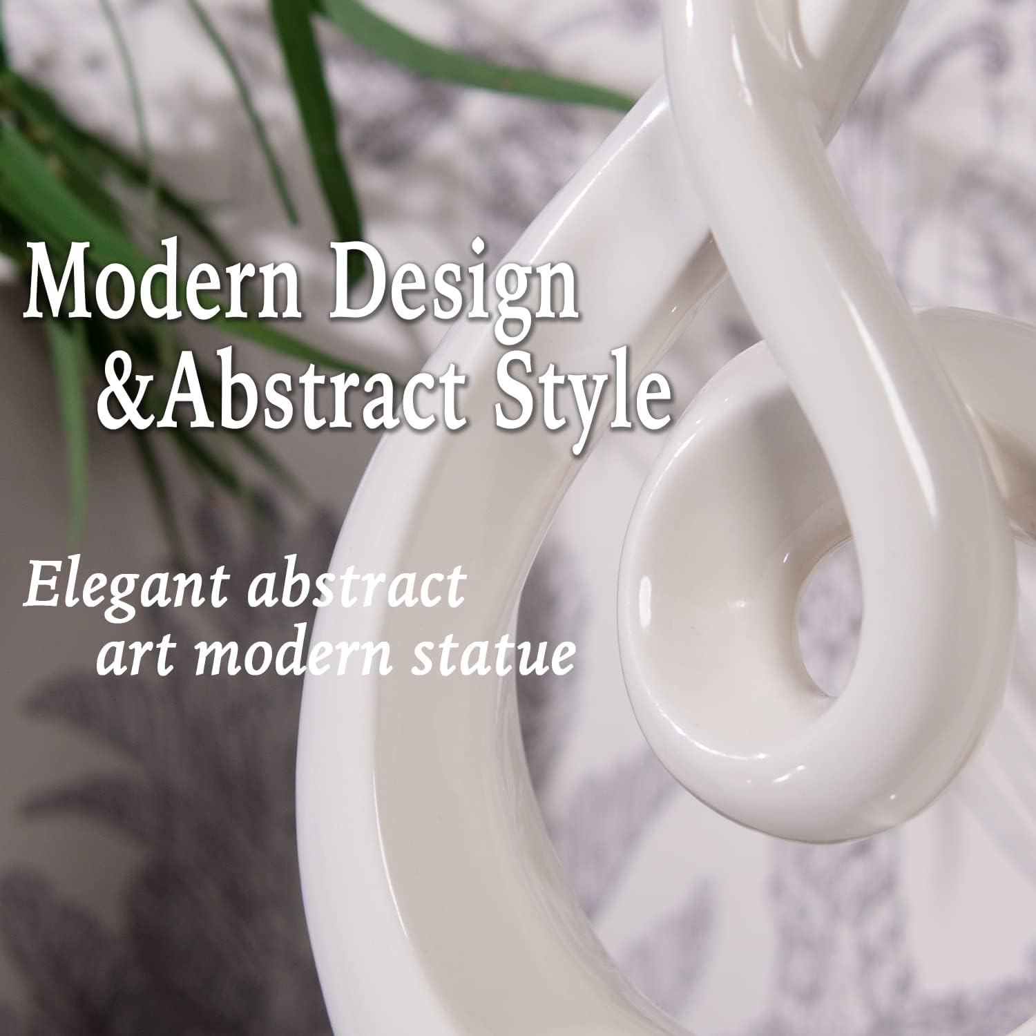 Modern Abstract Ceramic Statue - 5x25x105 Inch Home Dcor Sculpture