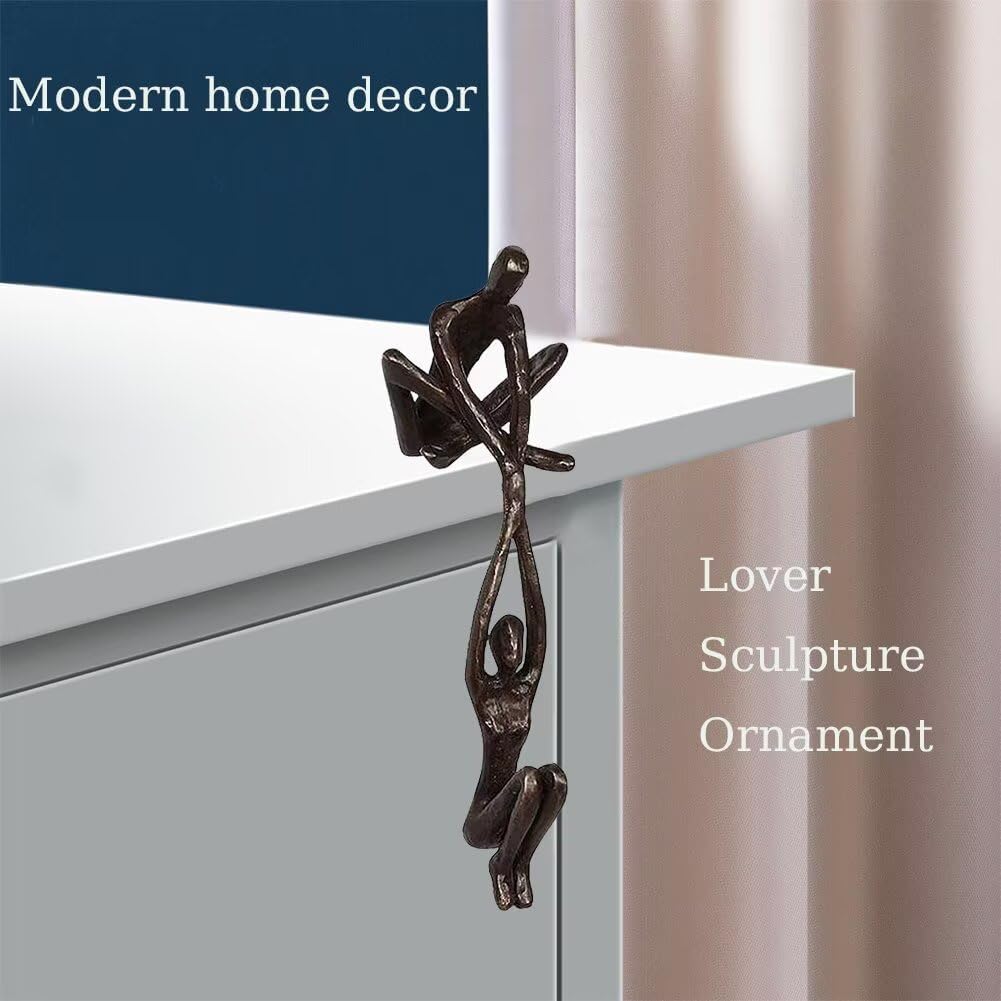 Seek Rare Couple Sculptures Abstract Figurine Decor Black 75x24in