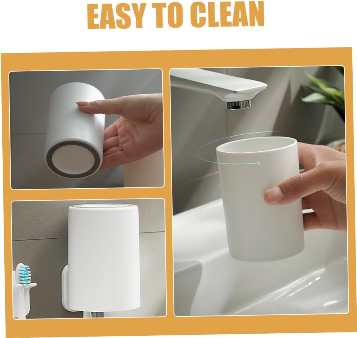 PRETYZOOM 2pcs Modern Unbreakable Bathroom Tumbler Cup Pp Material