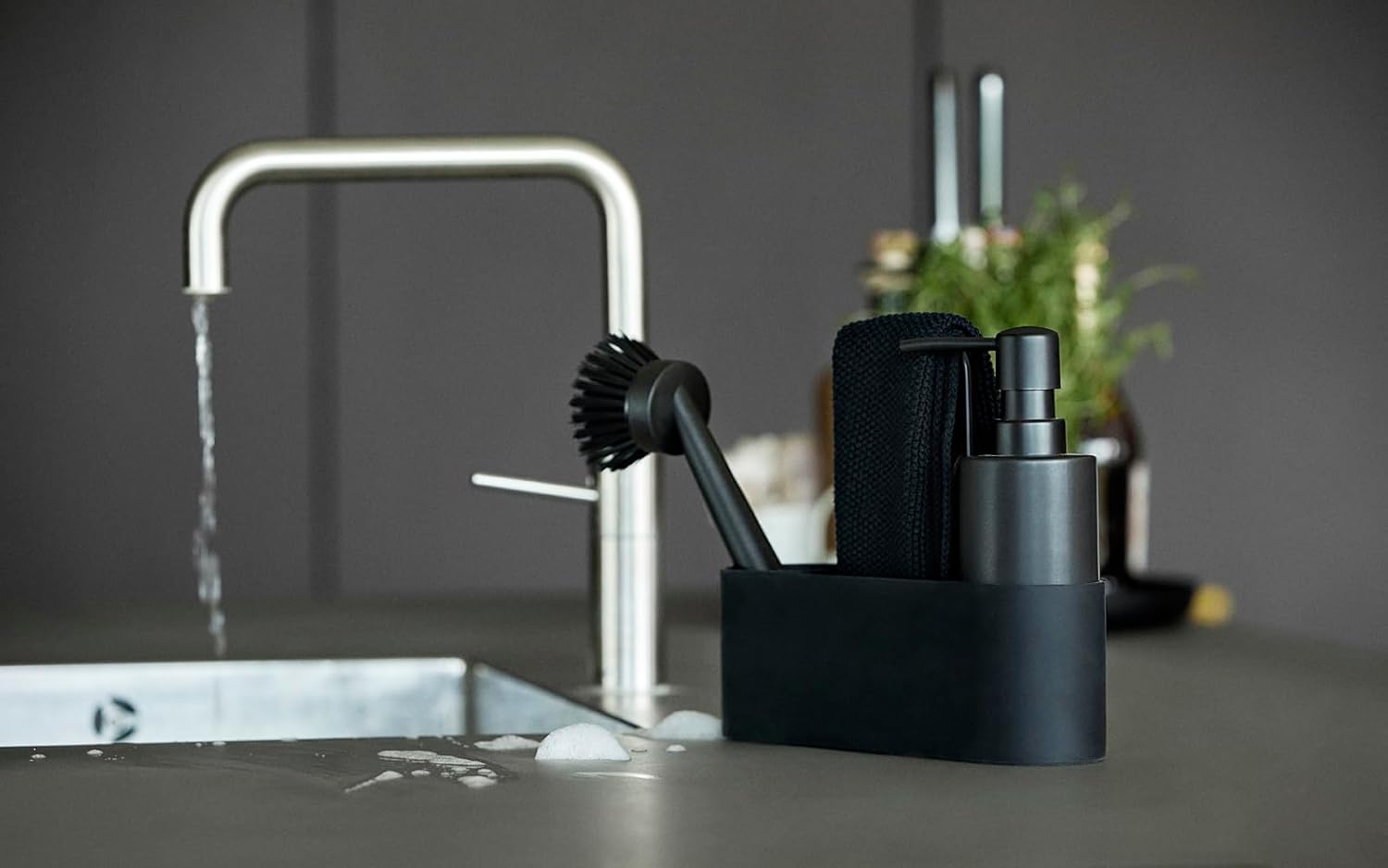 ZONE DENMARK 4 Piece Dishwash Set - Modern Black Design
