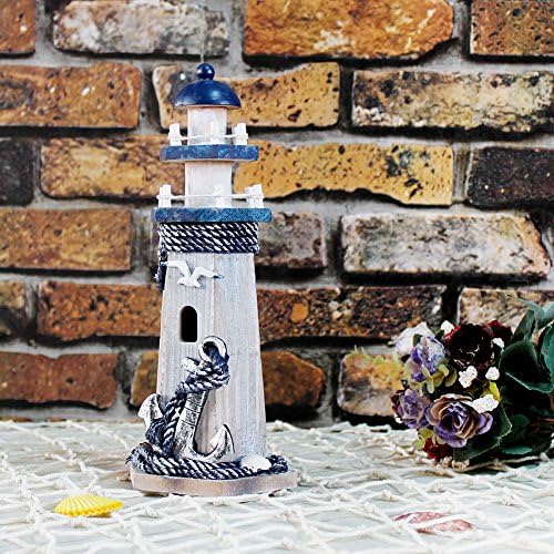 Rustic Wood Lighthouse Decor 1025 H
