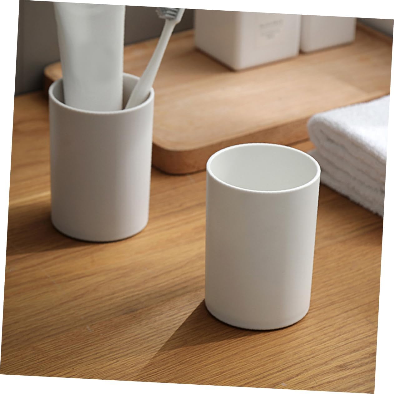 PRETYZOOM 2pcs Modern Unbreakable Bathroom Tumbler Cup Pp Material