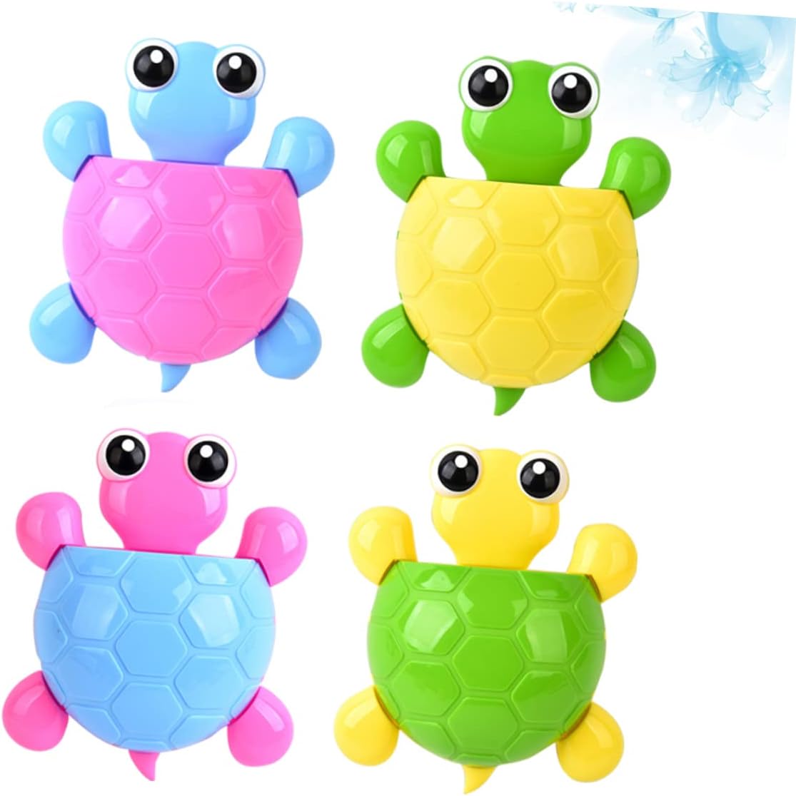 ABOOFAN 4Pcs Cute Turtle Suction Cup Toothbrush Holder