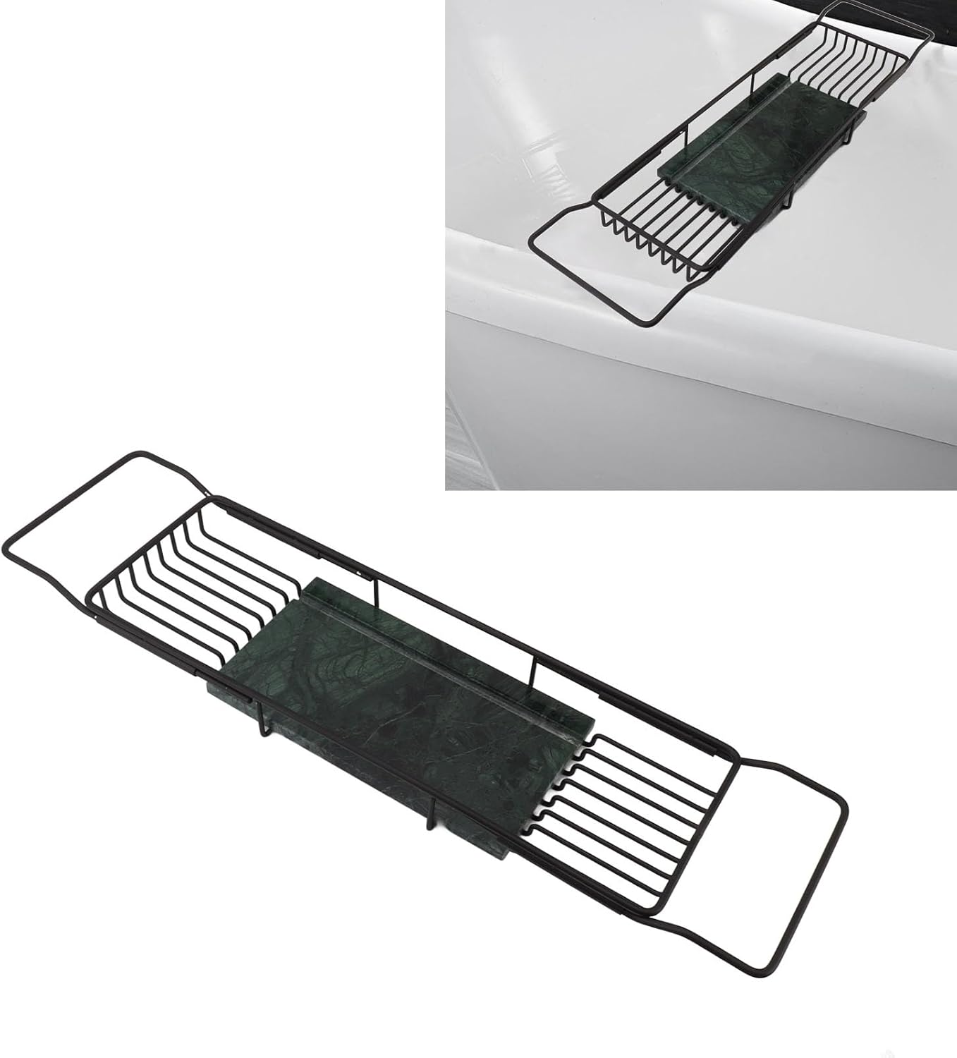 Fafeicy Metal Marble Bathtub Rack - Space Saving Anti Slip