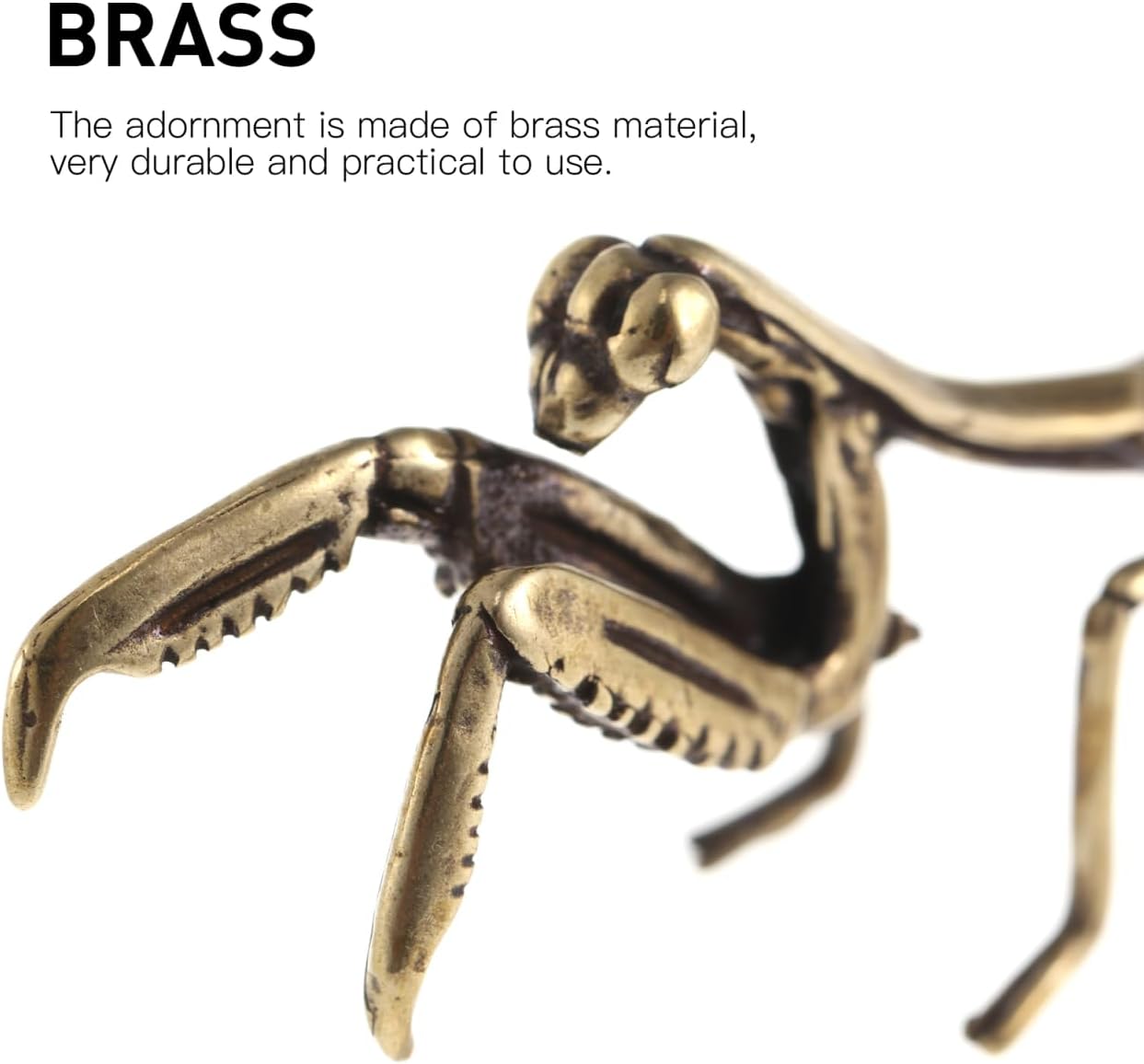 TOYANDONA Brass Mantis Sculpture - Golden Desktop Decor