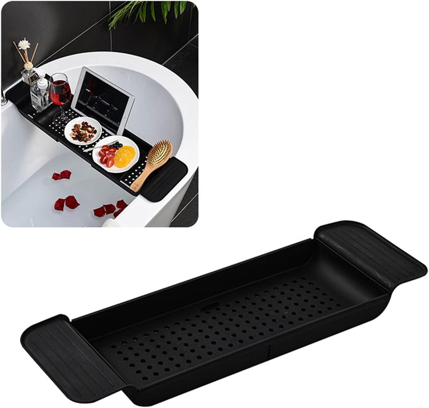 Flexman Plastic Bathtub Tray with Retractable Draining Design 1