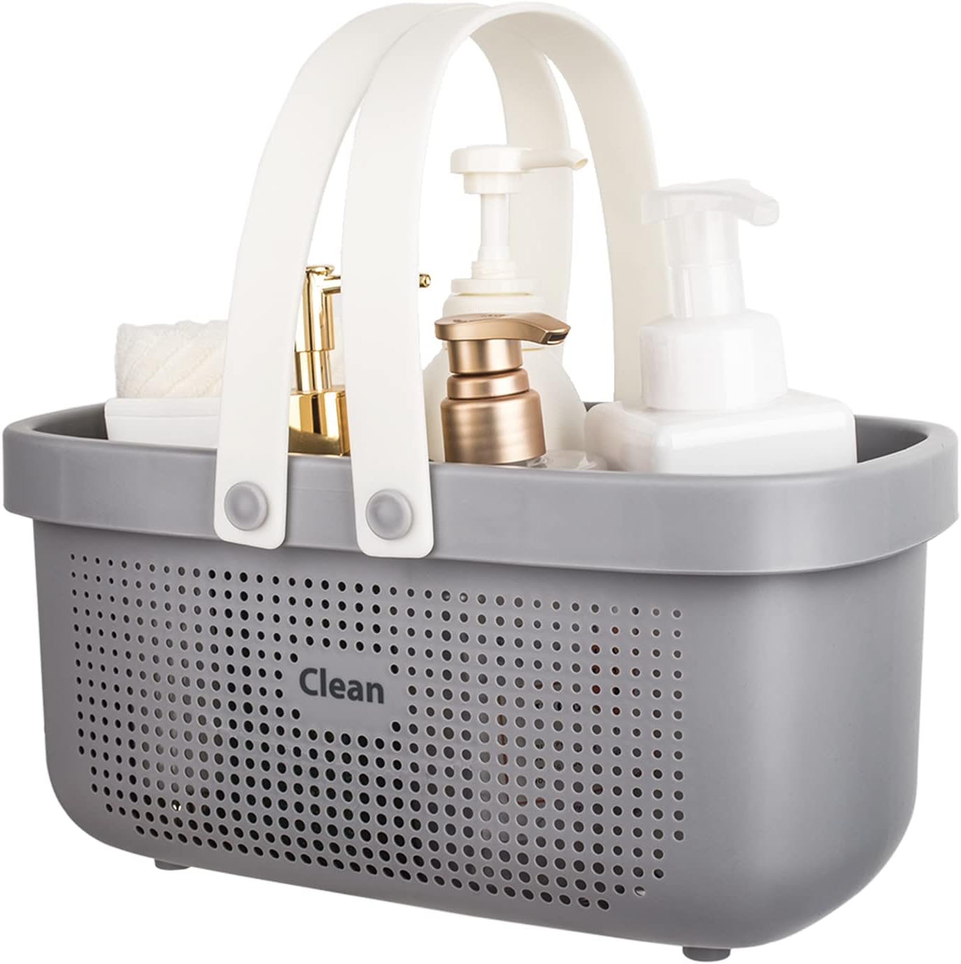 JiatuA Gray Plastic Storage Basket with Handle