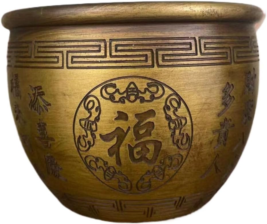 Ecqizer Handmade Golden Treasure Basin Feng Shui Decor 1