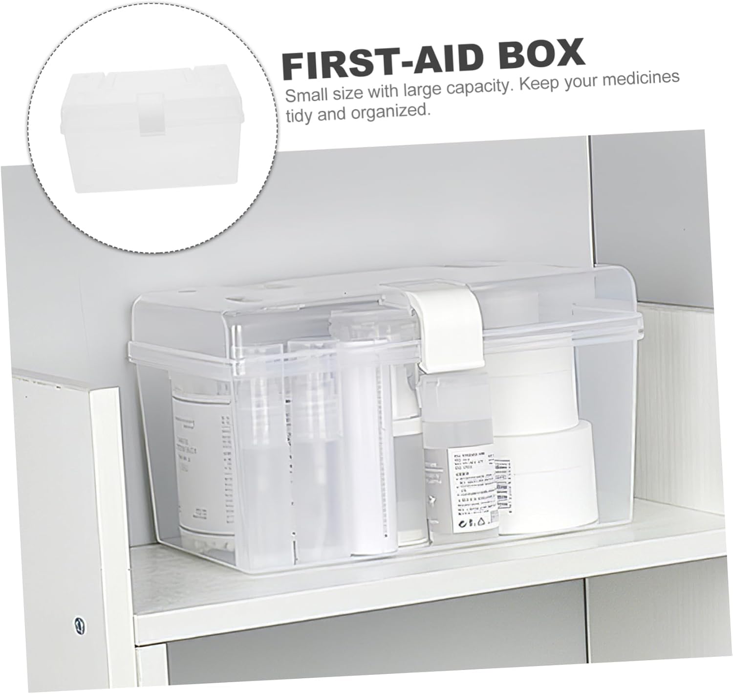 FRCOLOR Portable Medicine Cabinet with Buckle Design