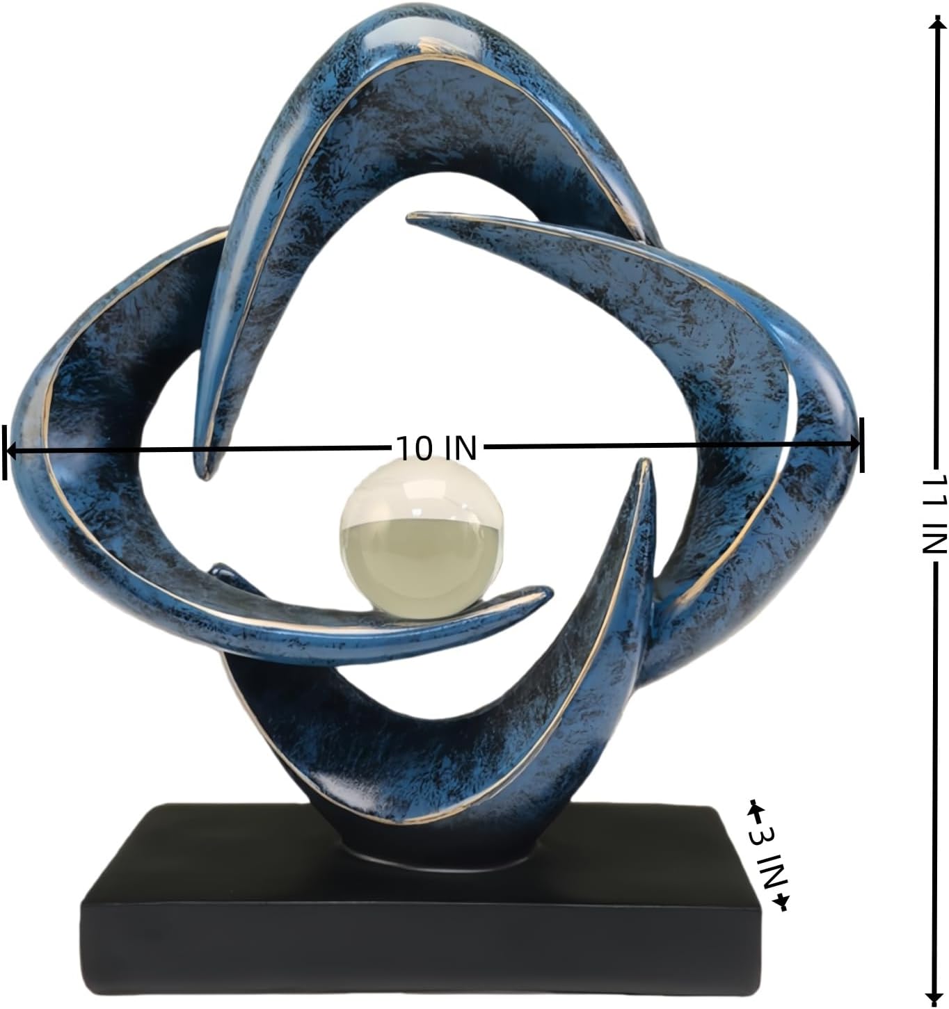 Modern Blue Abstract Sculpture for Home Decor