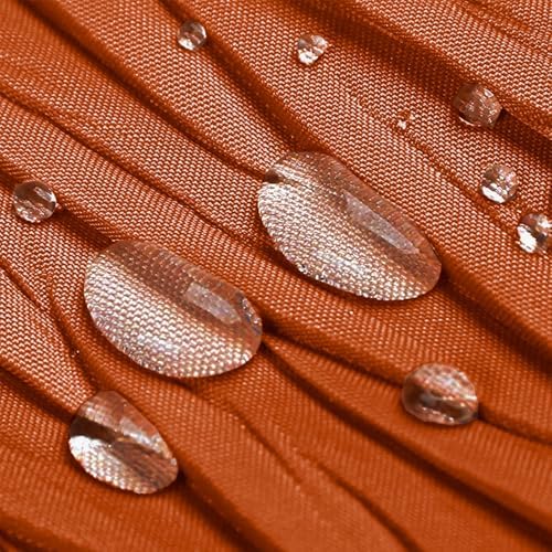 Tititex Vibrant Orange Burnt Ochre Crumpled Shower Curtain 72x72 Inch