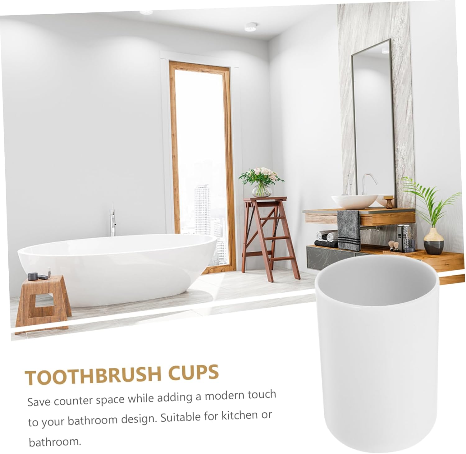Anneome 2pcs Japanese Style Bathroom Toothbrush Cups 1