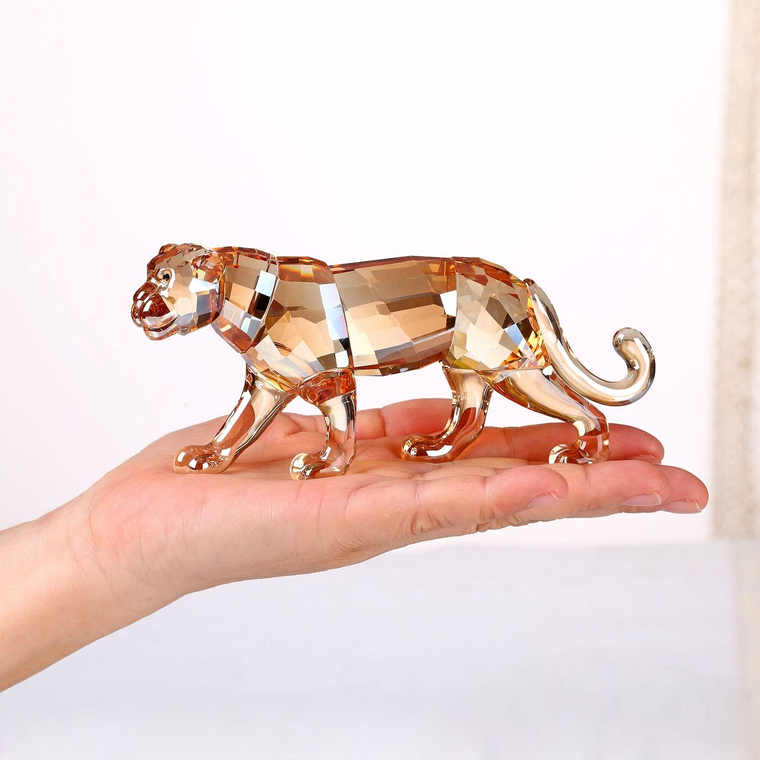 DOJOZ Crystal Leopard Cheetah Realistic Home Decor Statue