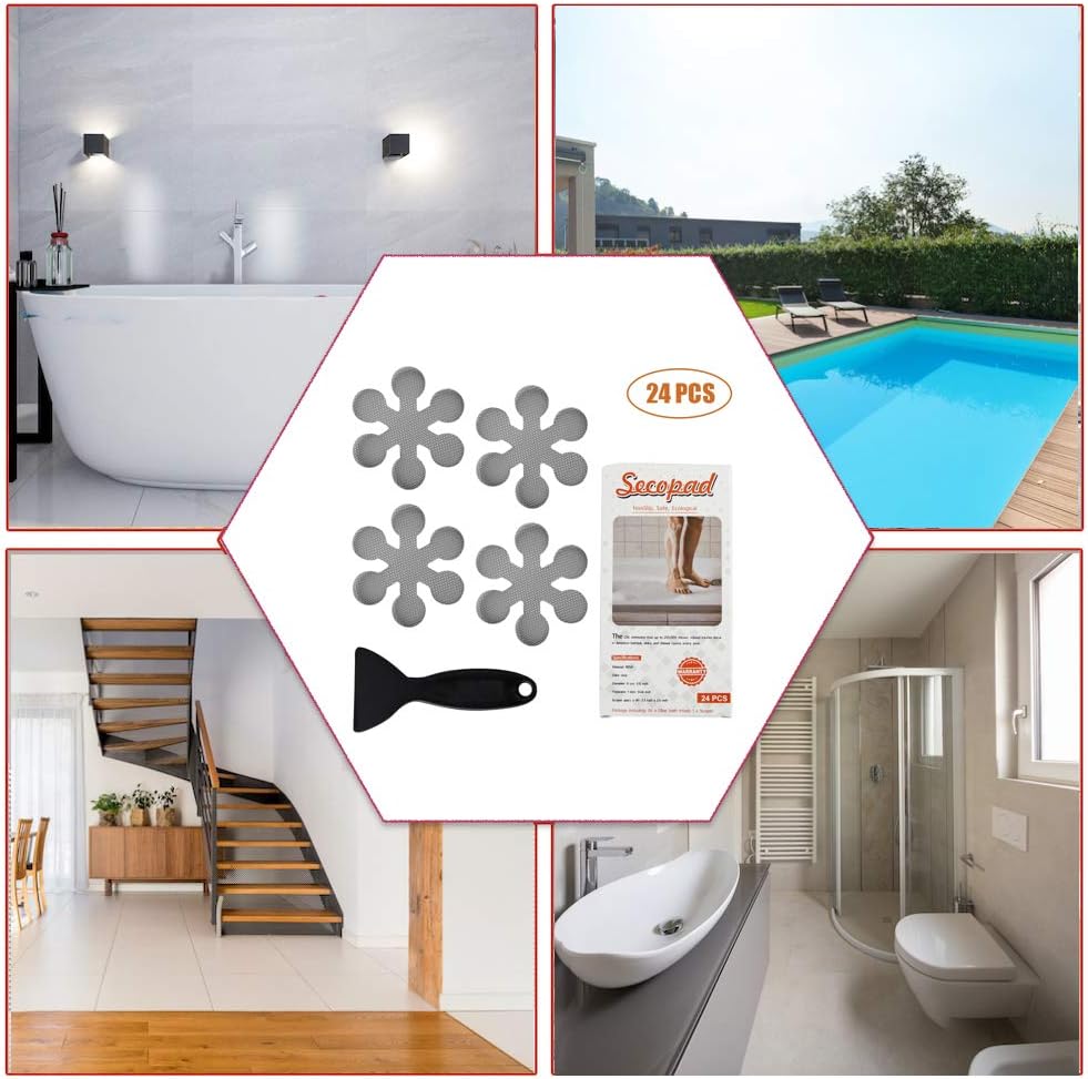 Secopad Bathtub Stickers Non-Slip 12 PCS Safety Treads