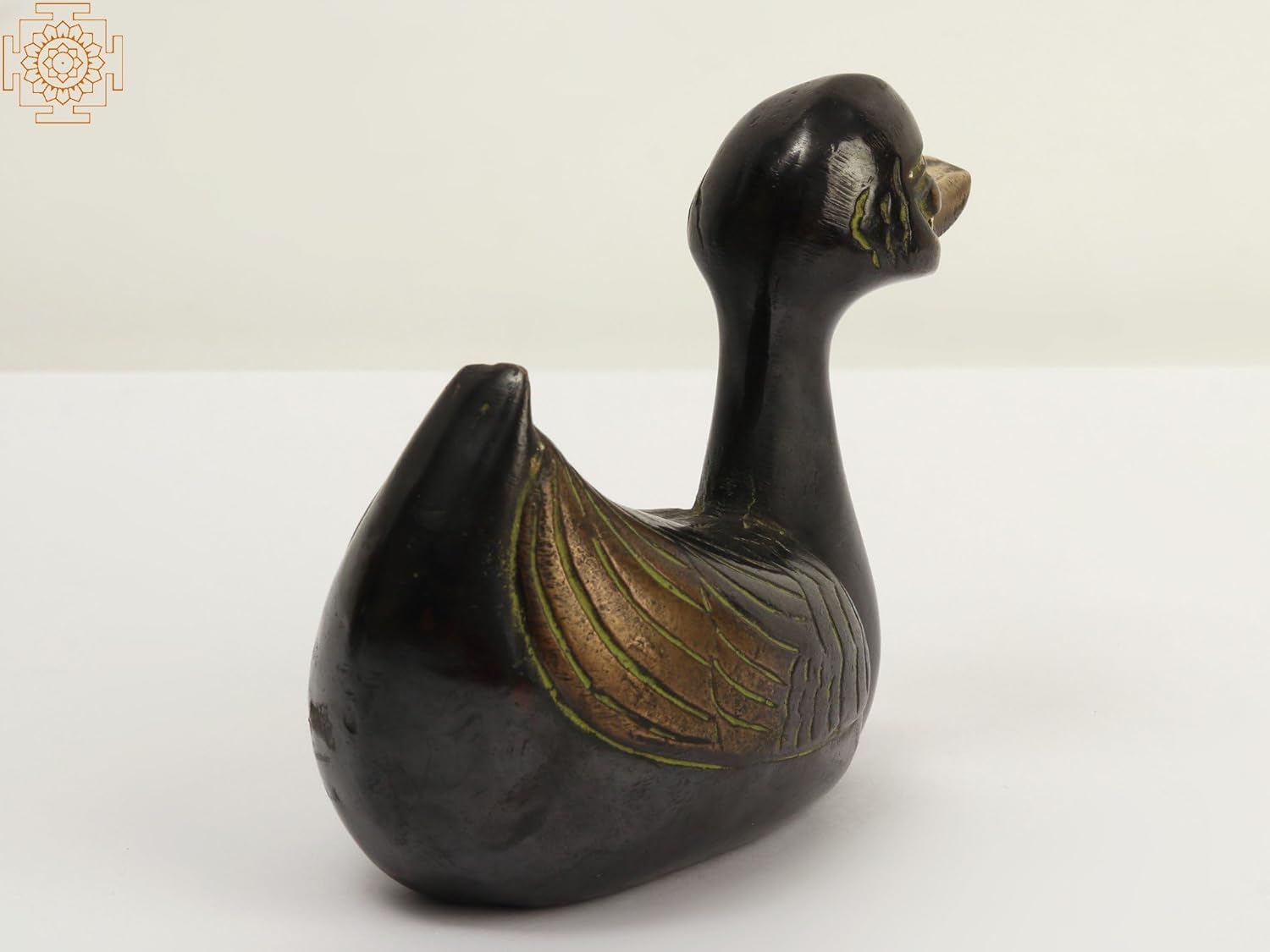 Exotic India 6 Brass Decorative Duck Statue