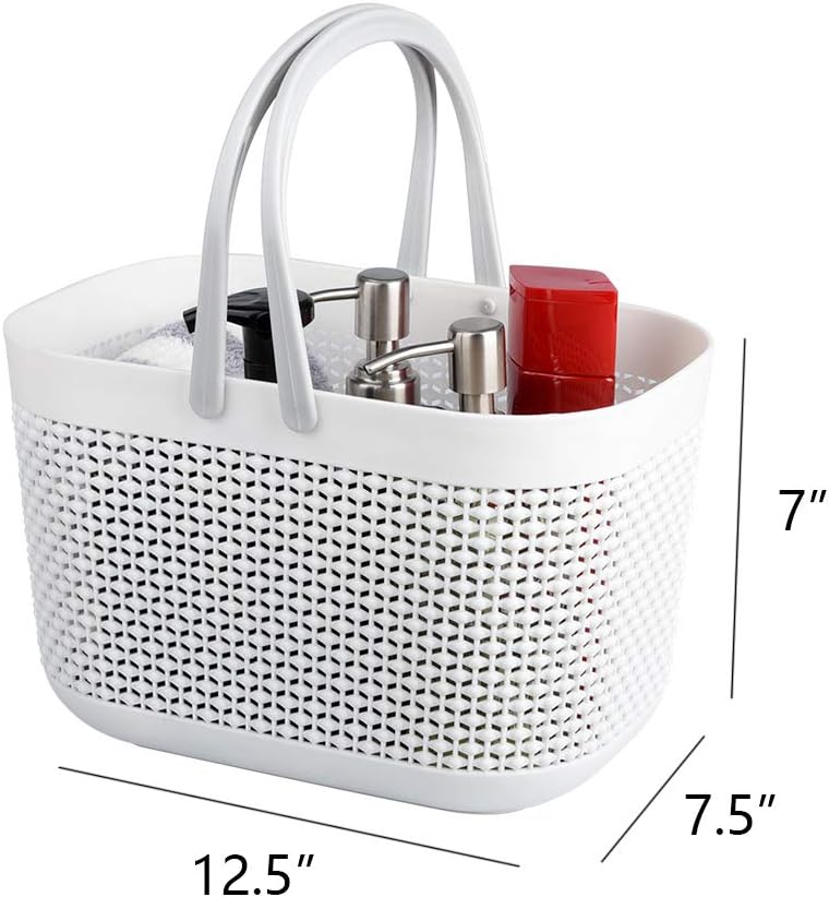 UUJOLY Plastic Storage Baskets with Handles - Shower Caddy for Bathroom Kitchen