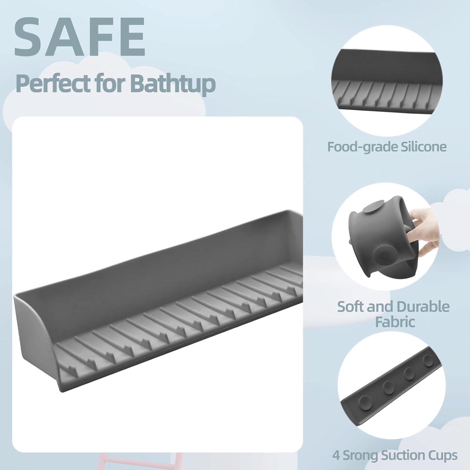 DAECHAO Bathtub Splash Guard with 4 Suction Cups