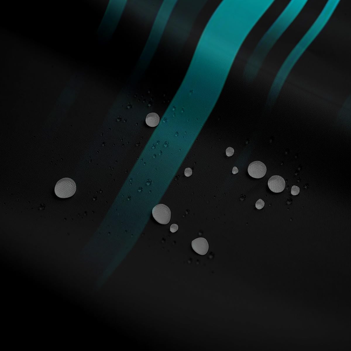 Erosebridal Teal Black Ombre Shower Curtain Set with 14 Hooks