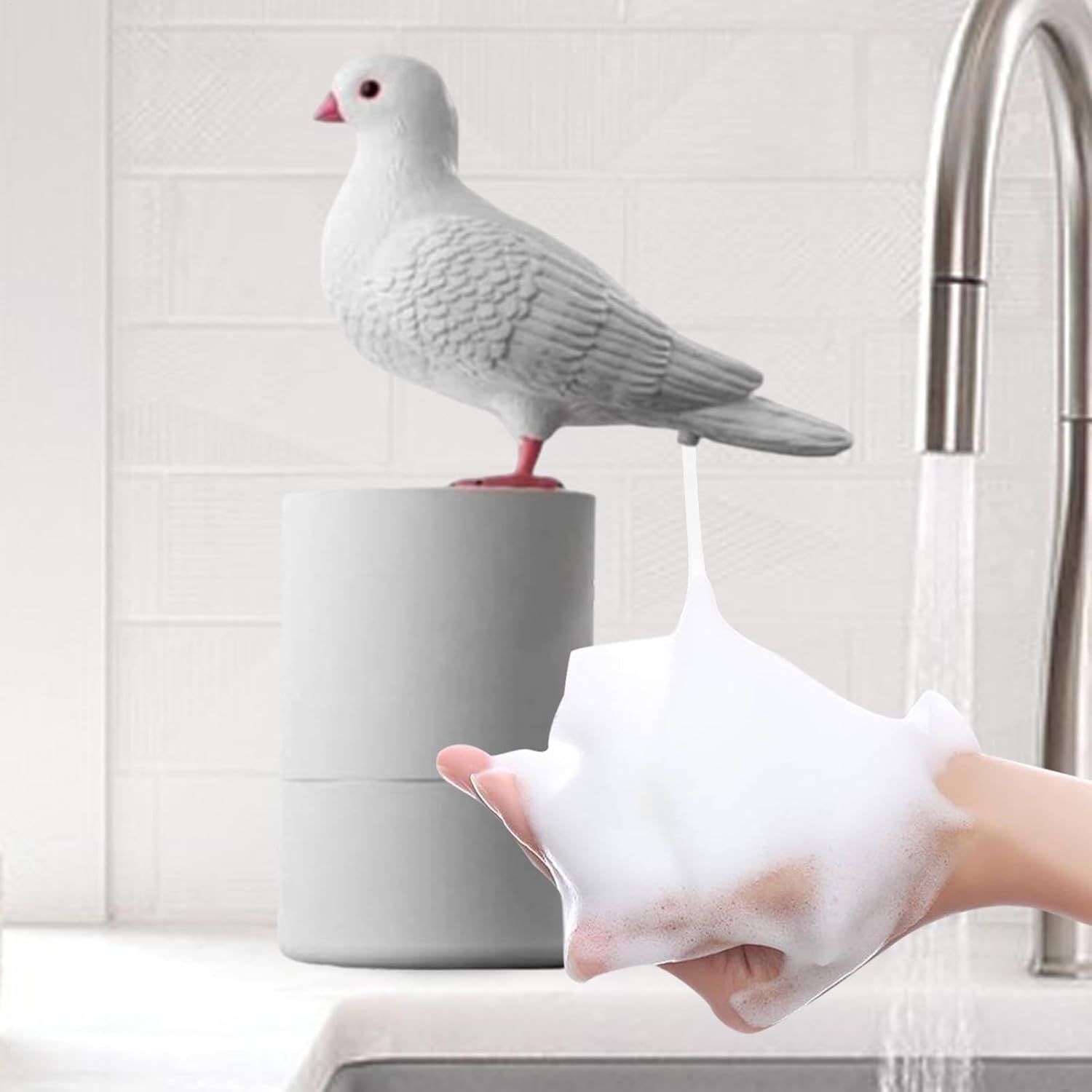 Foaming Soap Dispenser with Bird of Peace Design 1