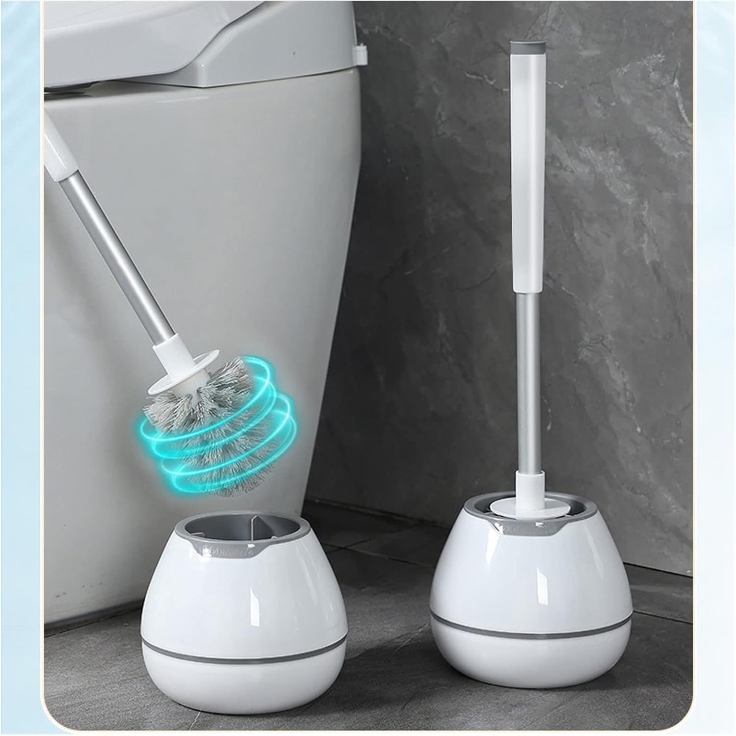 TOMYEUS Non-Slip Toilet Brush with Long Handle
