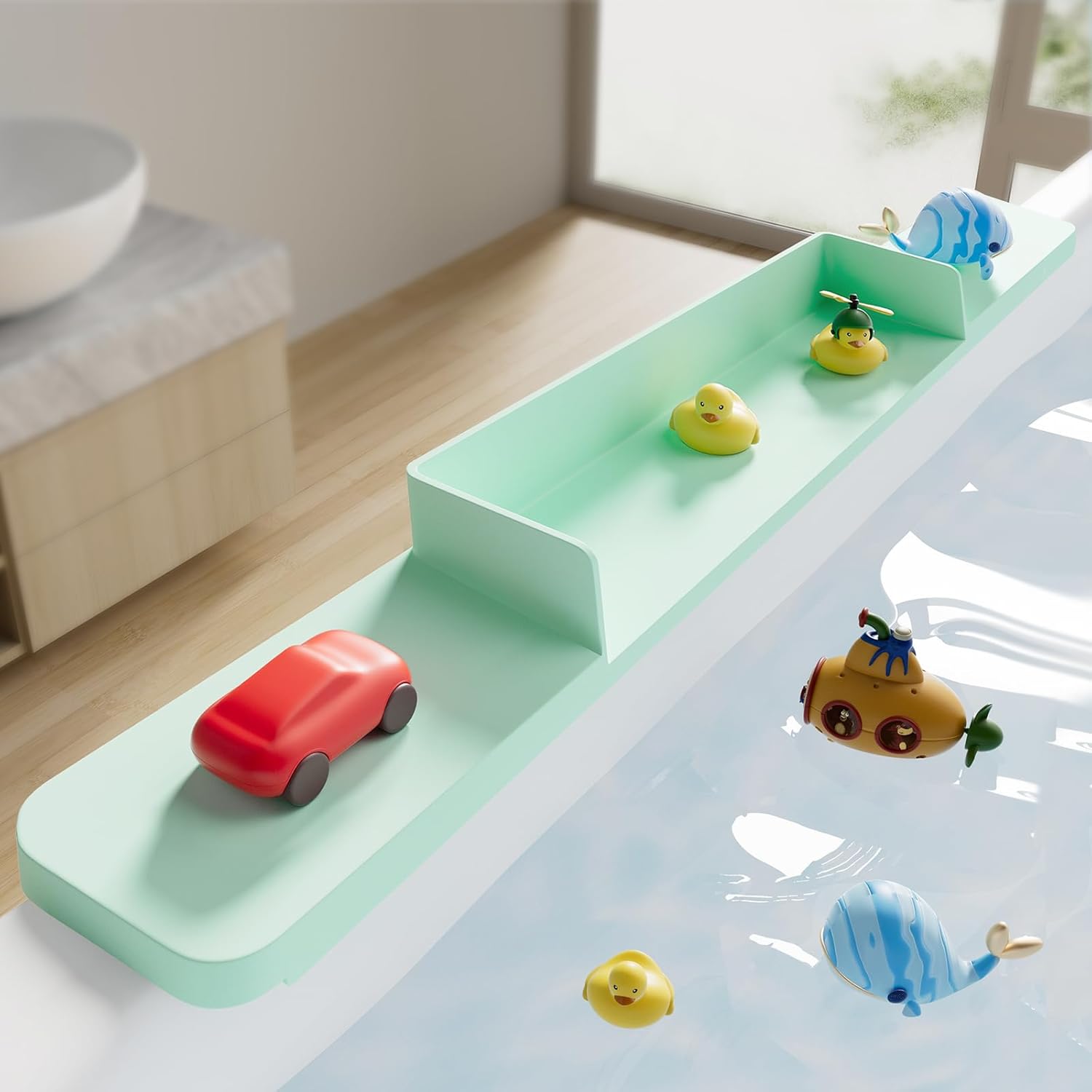 YUOROS Silicone Splash Guard for Bathtub Green