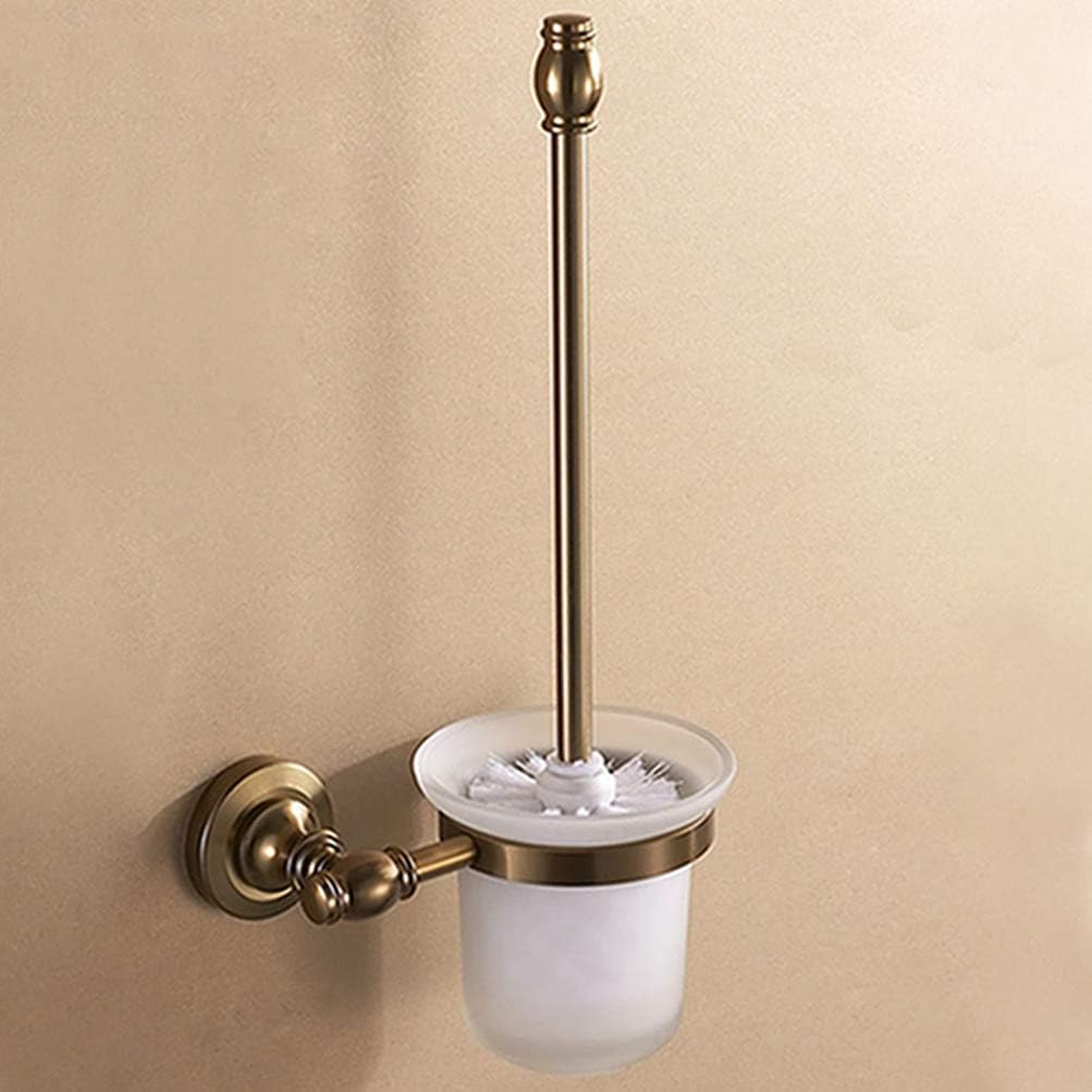 LUDSUY Space Brushed Aluminum Bronze Toilet Set with Frosted Glass Stems 1