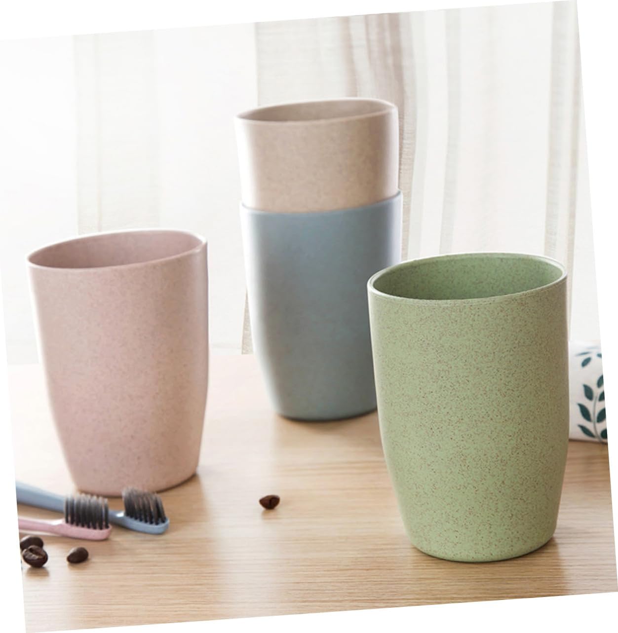 Luxshiny Wheat Stem Bathroom Rinsing Mug