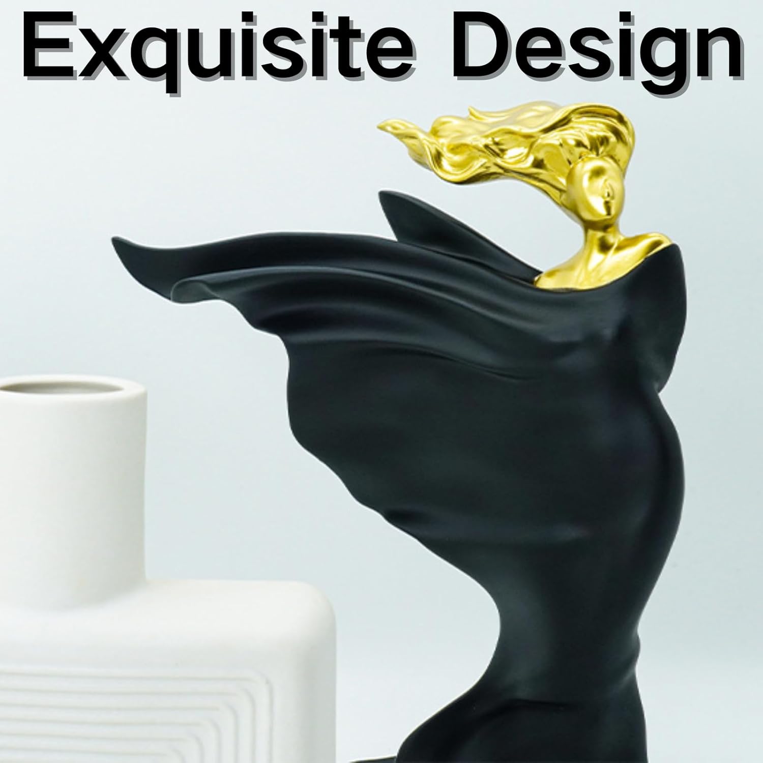 Modern Abstract Goddess 12-Inch Gold Statue