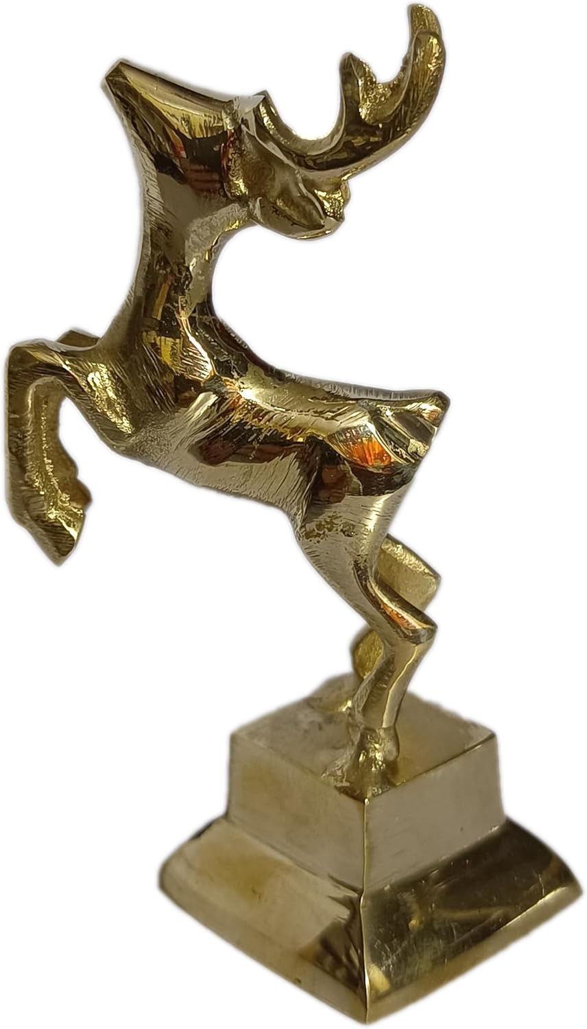 PARIJAT HANDICRAFT Brass Deer Statues Home Decor