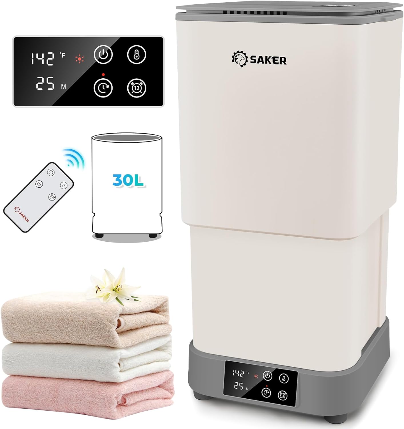 Saker 30L Towel Warmer with 4 Temp Settings