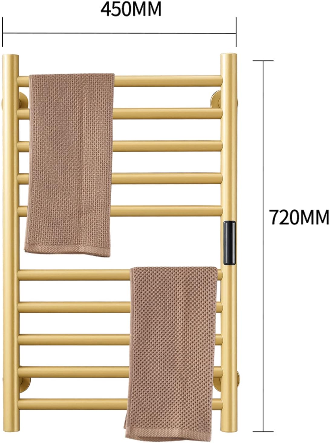 Gold Heated Towel Warmer with Built-In Timer