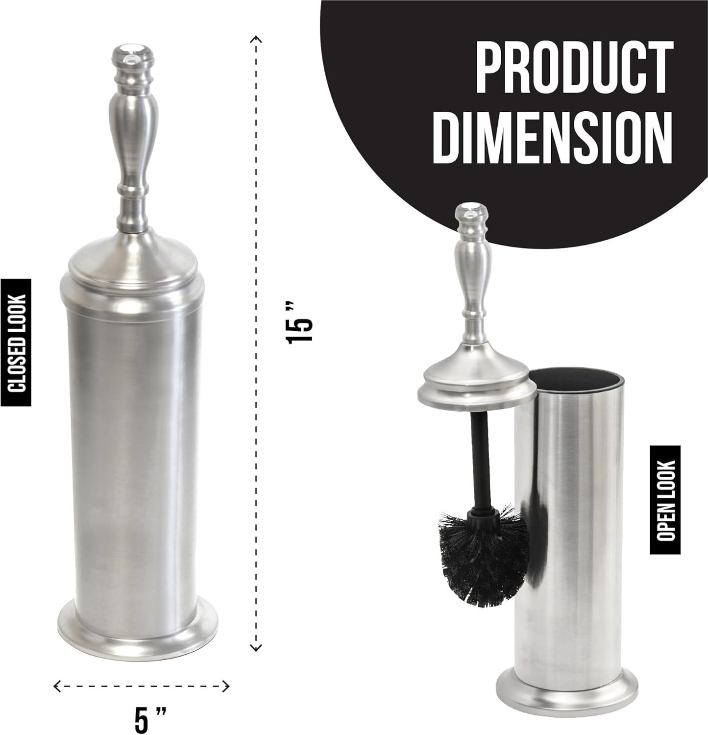 Splash Home Buena Toilet Brush with Chrome Holder 1