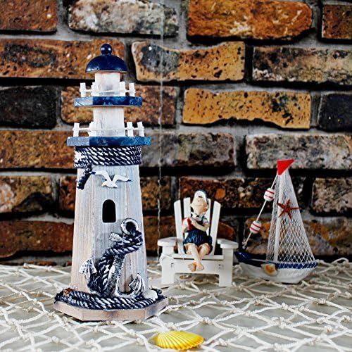 Rustic Wood Lighthouse Decor 1025 H