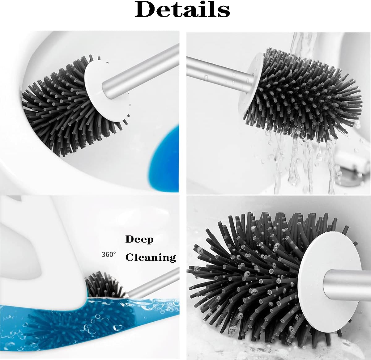 GYDMEG Toilet Brush Set with Holder and Silicone Head