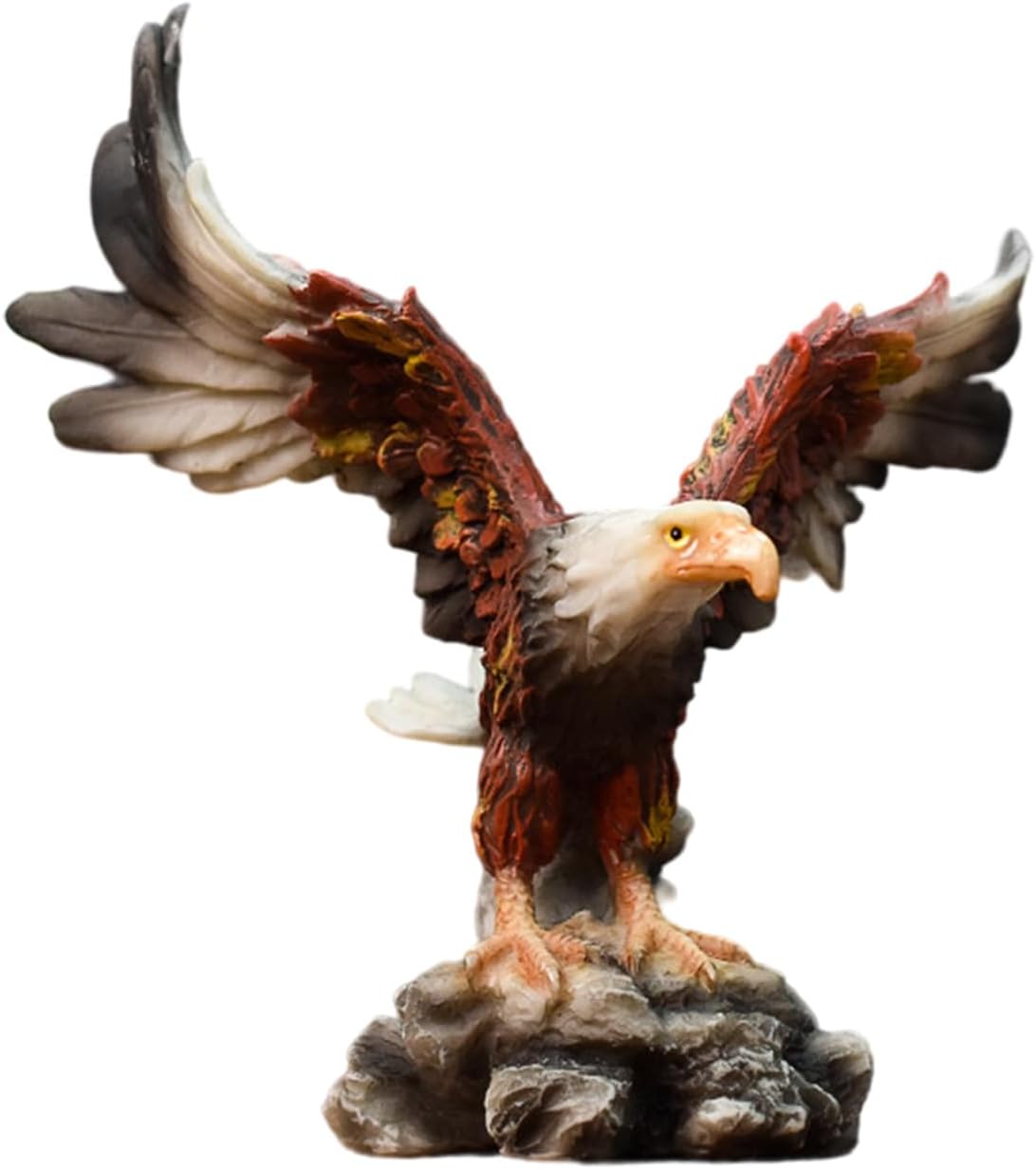 Golden Resin Flying Wild Eagle Statue