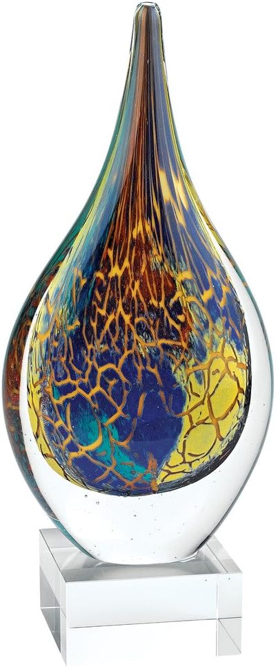 Badash Firestorm Murano Style Glass Sculpture - 12 Tall