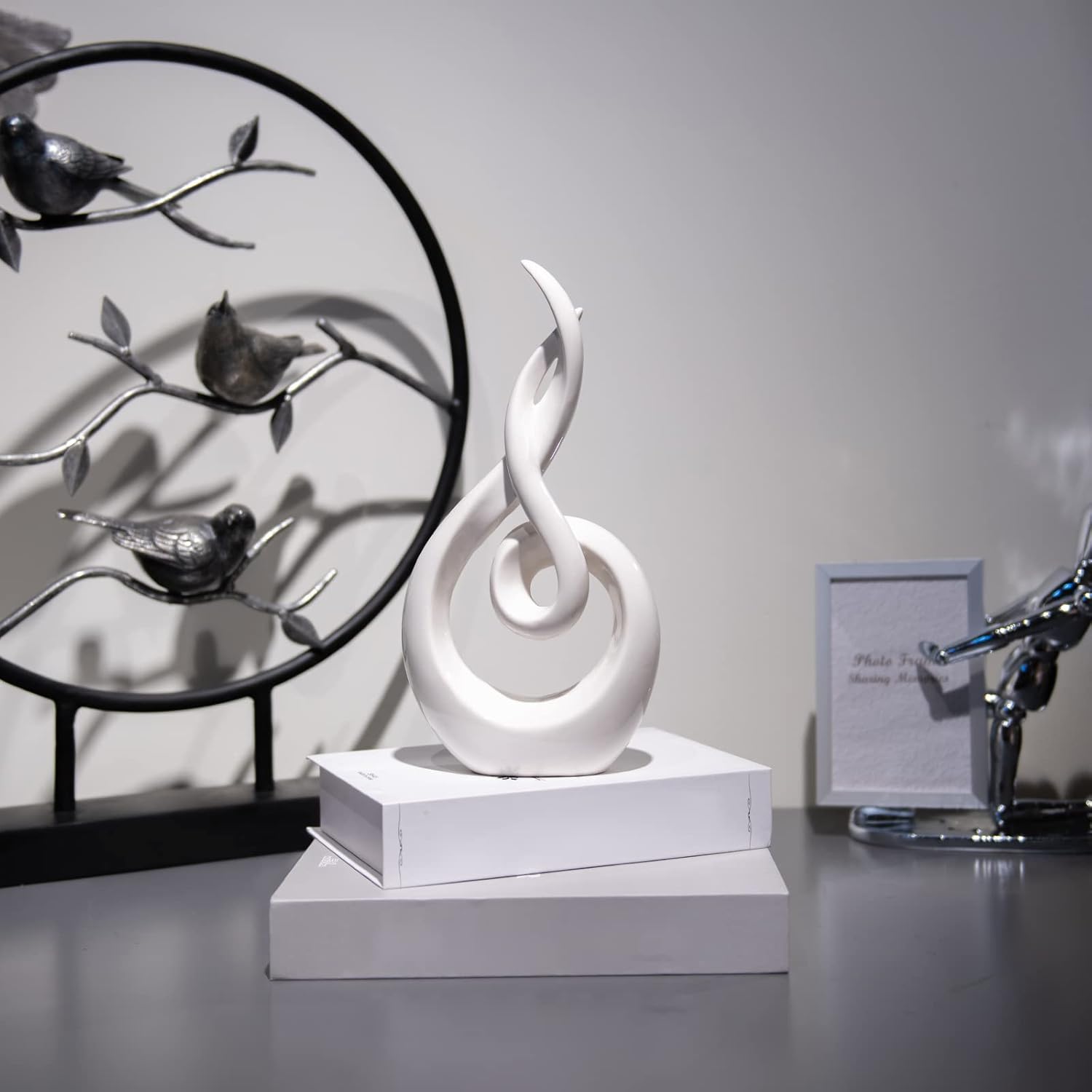 Modern Abstract Ceramic Statue - 5x25x105 Inch Home Dcor Sculpture